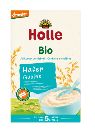 Fuldkornshavregrød uden tilsat sukker fra 5 måneder demeter bio 250 g - Holle
