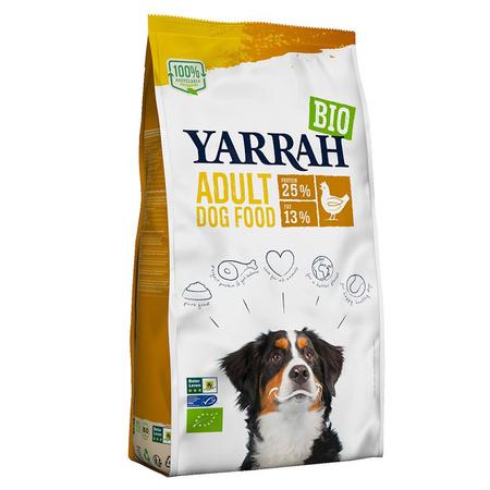 Foder til voksne hunde - kylling BIO 2 kg - Yarrah