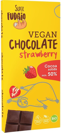 Glutenfri jordbærchokolade bio 80 g Super Fudgio