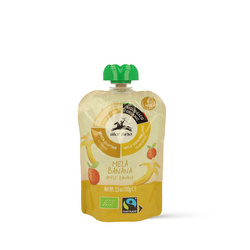 Æble- og bananpuré uden tilsat sukker glutenfri fra 6 måneder bio 100 g - Alce Nero