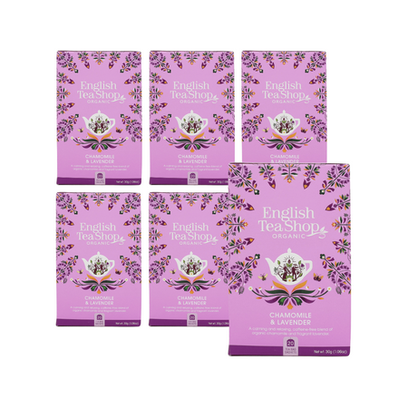 SÆT 6 x Urtete med kamille og lavendel (20x1,5) bio 30 g