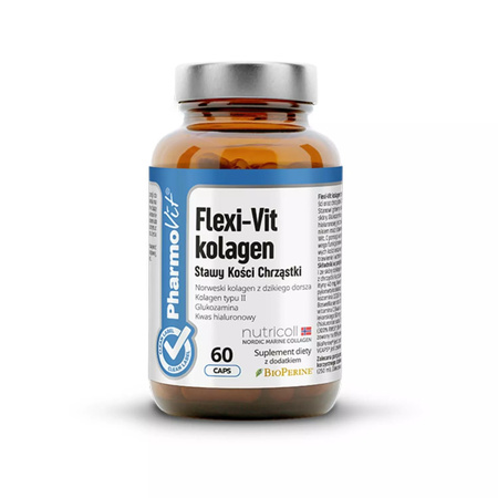Kapsler til støtte for led, knogler og brusk Flexi-Vit Collagen kosttilskud 60 kapsler 50,7 g - Pharmovit (clean label)