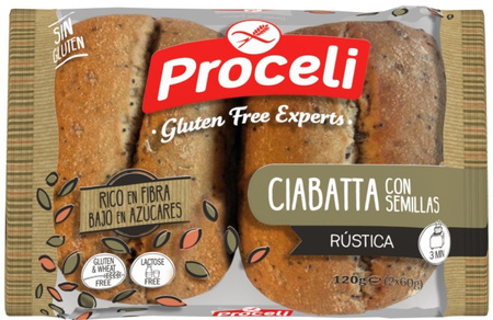 Ciabatta med kerner (glutenfri rundstykker) 120 g - Proceli