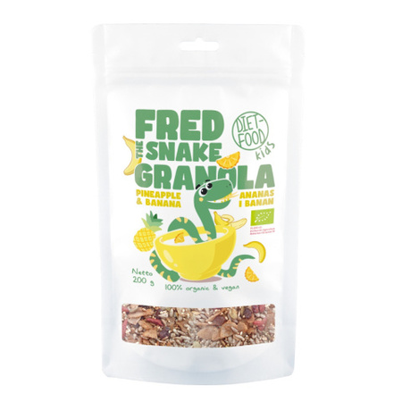 Granola med ananas og banan bio 200 g - DIET-FOOD (Fred the snake)