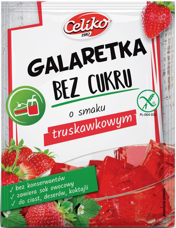 Jordbær sukkerfri glutenfri gelé Celiko, 14 g