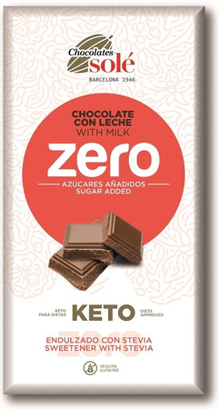 Sukkerfri mælkechokolade med stevia 100 g