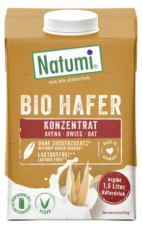 Havredrikskoncentrat uden tilsat sukker bio 500 ml - Natumi