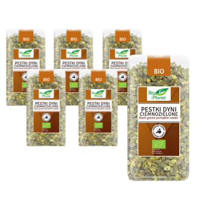 KIT 6 x mørkegrønne græskarkerner (dyrket i Europa) BIO 350 g