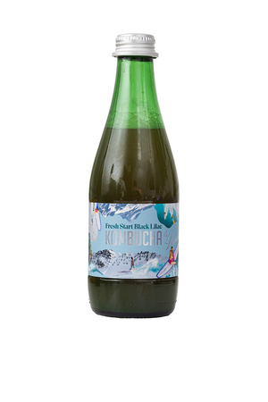 Kombucha med hyldeblomstsmag (Fresh start black lilac) BIO 330 ml - KOMBUCHA BY LAURENT