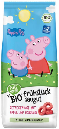 Æble-jordbær BIO 125 g Morgenmadshjul Peppa Pig - HEJO!