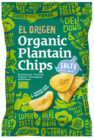 Glutenfri saltede plantainchips bio 80 g