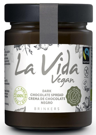 Fairtrade glutenfri mørk chokolade creme bio 270 g - LA VIDA