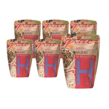 SÆT 6 x Hi Beautiful Pro-Collagen funktionel müsli 300 g