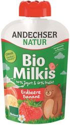 Jordbær-banan yoghurt dessert BIO 100 g