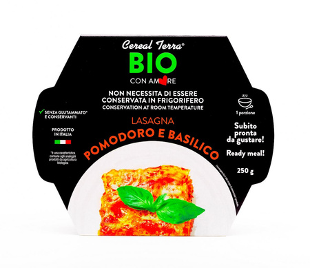 Lasagne med tomater og basilikum bio 250 g - CEREAL TERRA