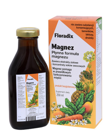 Glutenfrit flydende magnesium-kosttilskud 250 ml - SALUS (Floradix)