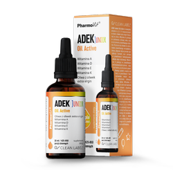 Vitamin ADEK junior til børn dråber (300 mcg + 10 mcg + 4 mg + 20 mcg) glutenfrit kosttilskud 30 ml - Pharmovit