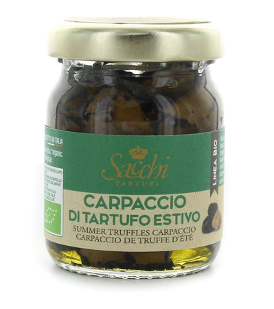 Sommer carpaccio af sort trøffel bio 50 g - SACCHI TARTUFI