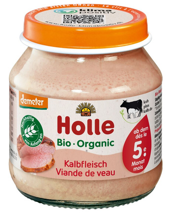 Kalvekød uden tilsat sukker glutenfrit fra 5 måneder Demeter bio 125 g - Holle