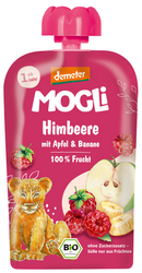 Æble - banan - hindbærmousse uden tilsat sukker fra 1 år demeter bio 100 g - MOGLI