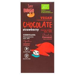 Glutenfri jordbærchokolade bio 80 g Super Fudgio