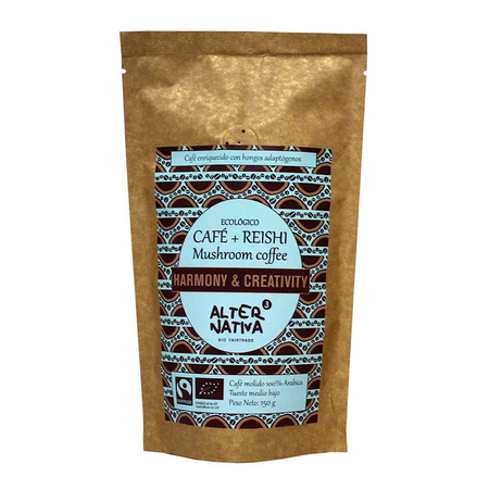 Glutenfri fair trade arabica reishi malet kaffe bio 150 g - Alternativa3