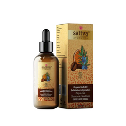 Eksfolierende og fugtgivende kropsolie med kaffe og appelsin eco 100 ml - Sattva (Ayurveda)