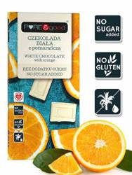 Hvid chokolade med appelsin uden tilsat sukker 75 g - Pure&Good