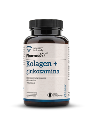 Kollagen + glucosamin glutenfrit kosttilskud 90 kapsler - Pharmovit