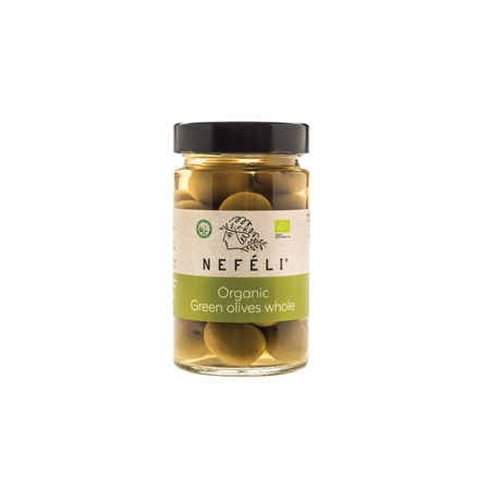 Grønne oliven med sten i saltlage bio 300 g (165 g)