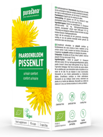 Mælkebøtteekstrakt bio-kosttilskud (250 mg) 90 kapsler - PURASANA