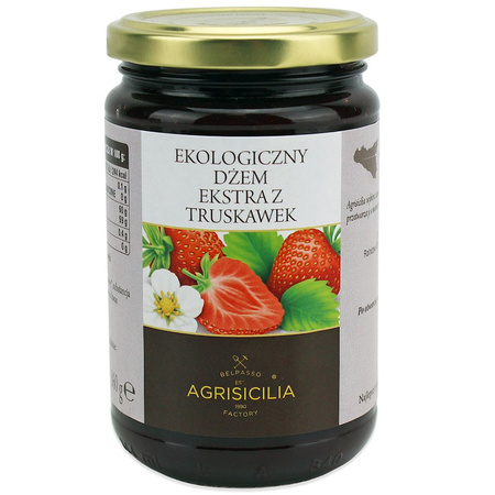 Jordbær ekstra marmelade bio 360 g - Agrisicilia