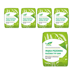 KIT 5 x Fuldkornshvedemel type 2000 bio 1 kg