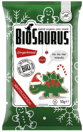 Vinterdinosaur-majschips med smag af honningkager, glutenfri BIO 50 g