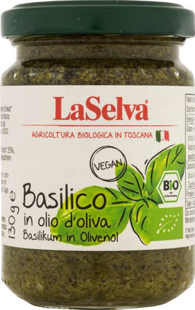 Basilikum i olivenolie bio 130 g