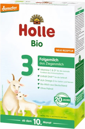 Efterfølgende gedemælk 3 til spædbørn over 6 måneder Demeter Bio 400 g - Holle