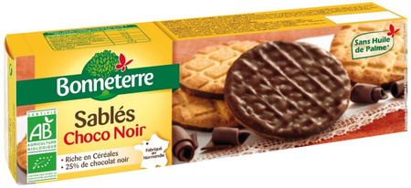 Kiks med overtræk af mørk chokolade BIO 120 g - Bonneterre
