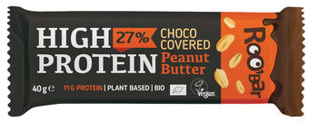 Glutenfri proteinbar med chokoladeovertræk og hasselnødder, bio 40 g - Smart Organic (Roobar)