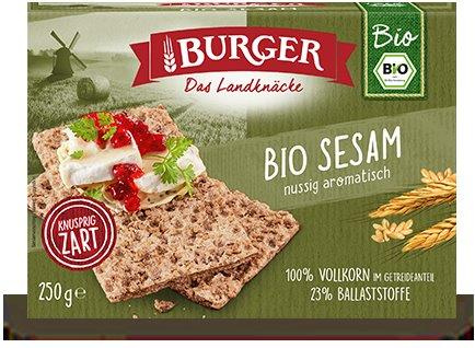 Økologisk knækbrød med sesam, rug, fuldkorn bio 250 g