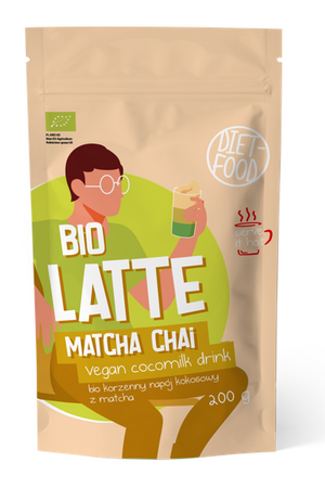 Matcha latte chai - kokos- og krydderidrik med matcha bio 200 g - Diet-Food