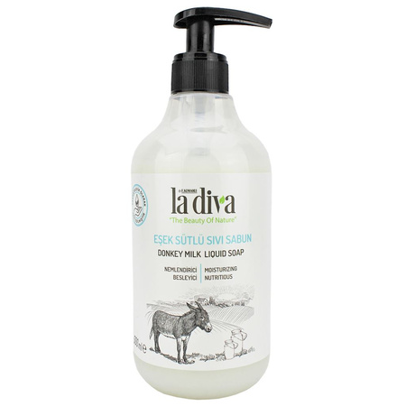 Flydende håndsæbe med æselmælk 500 ml - La Diva