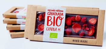 Dessertchokolade med jordbær og hindbær BIO 53 g