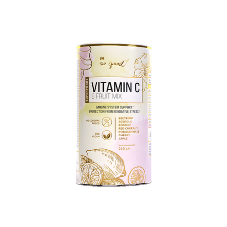 C-vitamin frugtblandingspulver som kosttilskud 210 g - SÅ GODT!