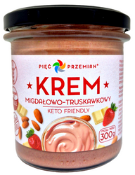 Mandel-chokolade-jordbær smørepålæg uden tilsat sukker glutenfri keto 300 g – Pięć Przemian