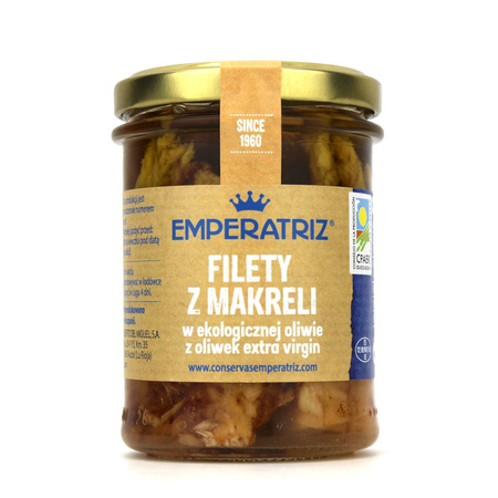 Makrelfileter i ekstra jomfruolivenolie BIO 190 g (125 g) (krukke) - Emperatriz
