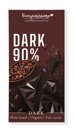 Glutenfri 90 % bitter chokolade bio 60 g - BENJAMISSIMO