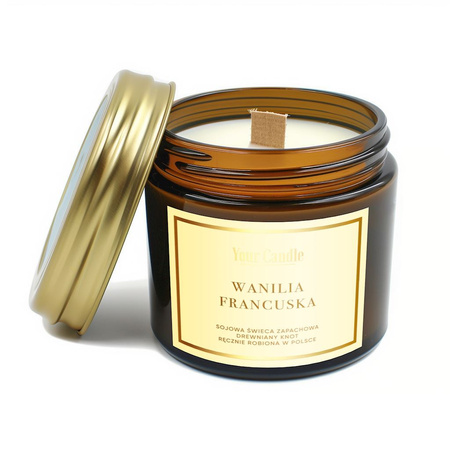 Sojaduftlys med trævæge Fransk vanilje 120ml - Your Candle