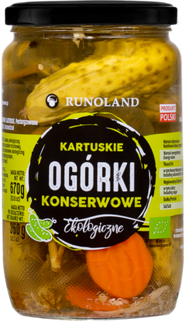 Ogórki konserwowe kartuskie bio 670 g (360 g)