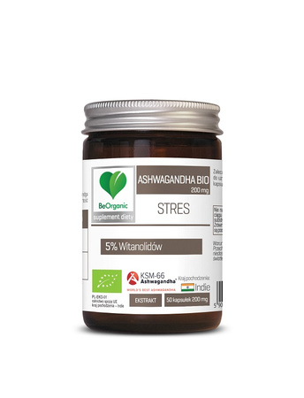 Ashwagandha-ekstrakt bio-kosttilskud 50 kapsler (200 mg) - BeOrganic