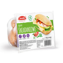 Glutenfri morgenmadsboller (3 x 40 g) 120 g - Incola
